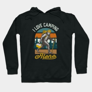 I Love Camping Solo Bigfoot Sasquatch Hoodie